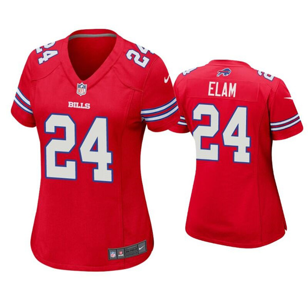 Women's Buffalo Bills #24 Kaiir Elam Red Stitched Football Jersey